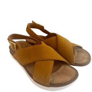 CLARKS Sandals Elayne Cross in Ochre SIZE 7.5